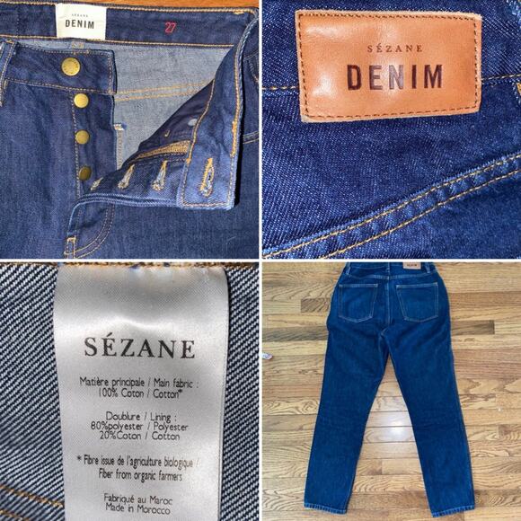 Sezane $228 Denim Slim Straight Jeans High Rise Women's 27 - Picture 1 of 16